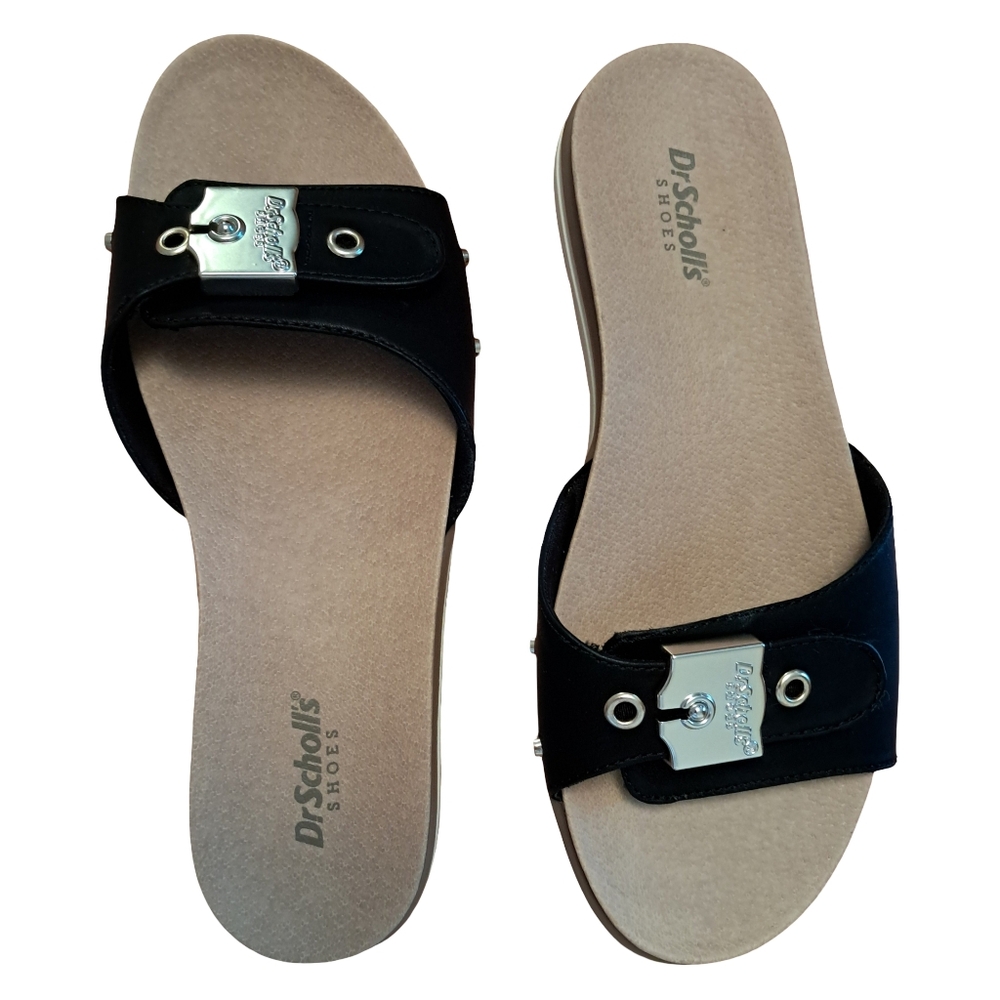 Dr. Scholl's Women's Nice Iconic Black Sandals Slides New Size 8